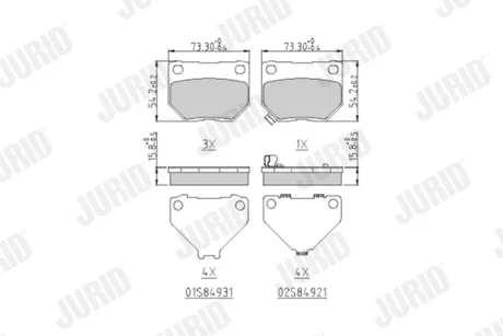 JURID - Гальмівні колодки до дисків Jurid/Bendix 572645J