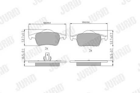 Гальмівні колодки задні Volvo S60, S70, S80, XC70, V70, C70 Jurid/Bendix 573021J