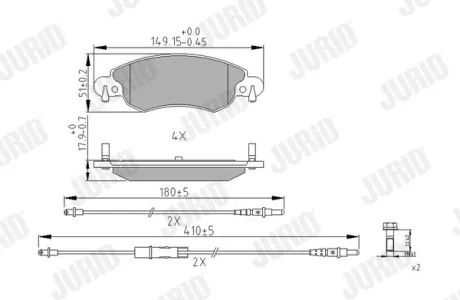 Гальмівні колодки передні CITROËN C5 Jurid/Bendix 573026J