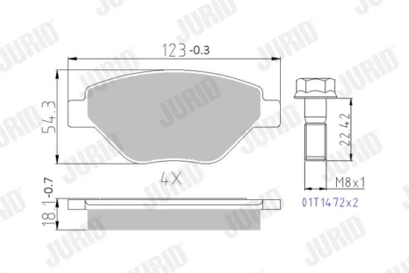 Комплект тормозных колодок Jurid/Bendix 573123J