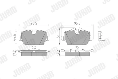 Гальмівні колодки задні BMW 1-Series, 3-Series Jurid/Bendix 573136J