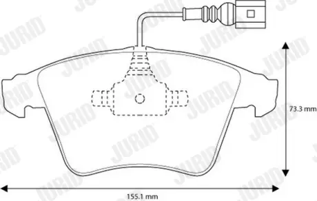 Гальмівні колодки передні VW Transporter V, Multivan V Jurid/Bendix 573160J
