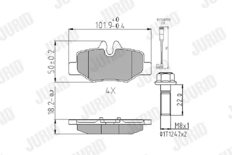 Гальмівні колодки задні Mercedes Vito (W639) Jurid/Bendix 573222J