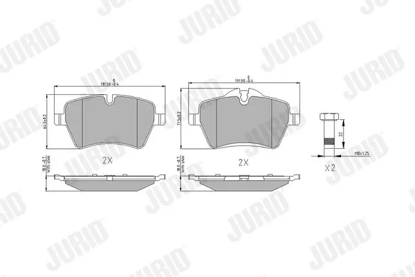 Гальмівні колодки передні Mini Cooper S, Countryman, Paceman Jurid/Bendix 573234J (фото 1)