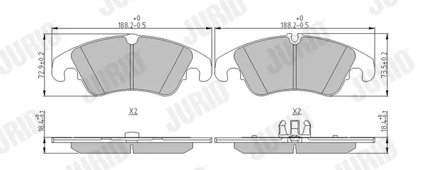 Гальмівні колодки передні Audi A4, A5, A6, A7, Q5 Jurid/Bendix 573247J (фото 1)