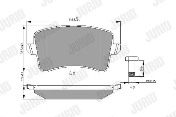 Гальмівні колодки задні Audi A4, A5, Q5 Jurid/Bendix 573259J (фото 1)