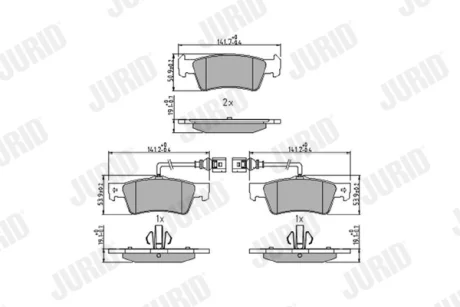 Комплект тормозных колодок Jurid/Bendix 573301J
