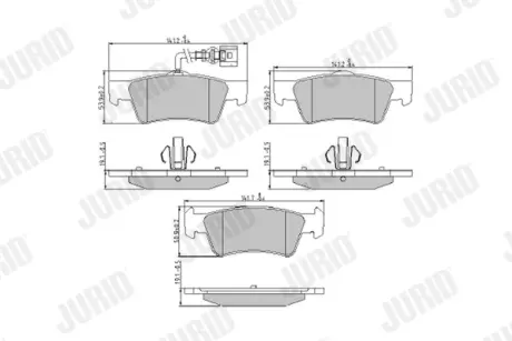 Гальмівні колодки задні VW Transporter V, Multivan V (2003->) Jurid/Bendix 573303J