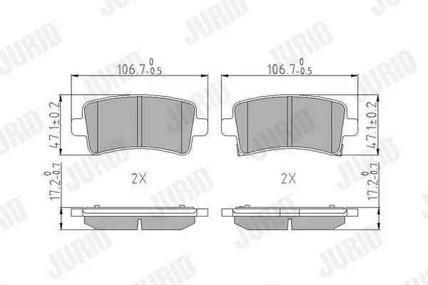 Гальмівні колодки передні Saab 9-5 / Opel Insignia Chevrolet Malibu Jurid/Bendix 573313J (фото 1)