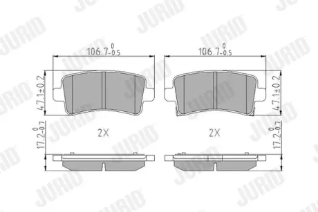 Гальмівні колодки передні Saab 9-5 / Opel Insignia Chevrolet Malibu Jurid/Bendix 573313J