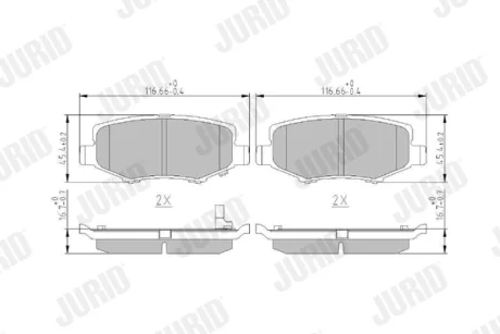 JURID - Гальмівні колодки до дисків Jurid/Bendix 573323J