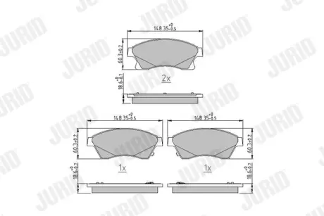 Гальмівні колодки передні Opel Astra / Chevrolet Cruze, Aveo Jurid/Bendix 573332J