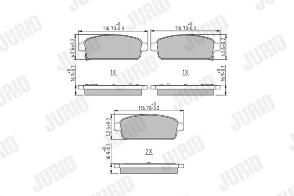 Колодки торм. CHEVROLET, OPEL (пр-во Jurid) CHEVROLET : AVEO Hatchback (T300) 03.2011 -;CRUZE (J300) 05.2009 -;CRUZE Hatchback (J305) 12.2010 -;CRUZE Station Wagon (J308) 08.2012 -;ORLANDO (J309) 12.2010 -;TRAX;TRAX 12.2012 -;VOLT 04.2011 - || OPEL : Jurid/Bendix 573335J (фото 1)