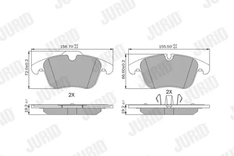 Гальмівні колодки передні Jaguar XK, S-Type, XF, XJ, XK Jurid/Bendix 573336J