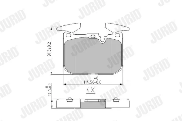 Гальмівні колодки передні M-Series BMW 1-Series / 2-Series / 3-Series / 4-Series / I8 Jurid/Bendix 573355J (фото 1)