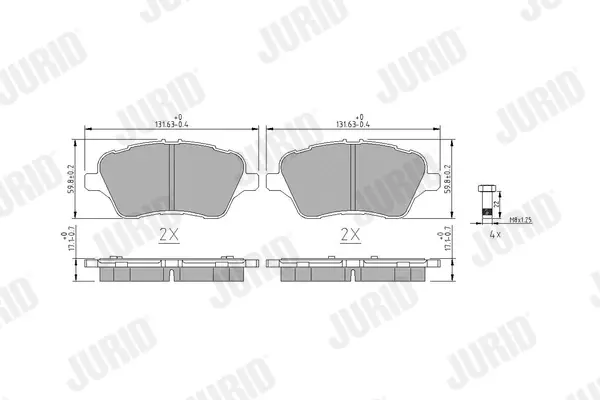 Гальмівні колодки передні Ford B-Max, Fiesta, Tourneo Courier Jurid/Bendix 573363J (фото 1)