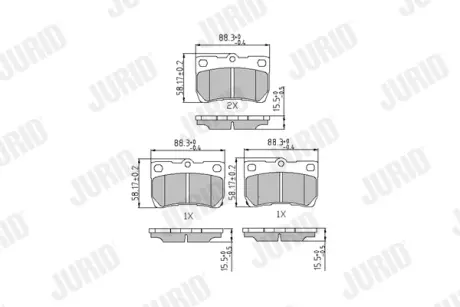 Гальмівні колодки задні Toyota Mark XI / Lexus GS, IS II Jurid/Bendix 573393J