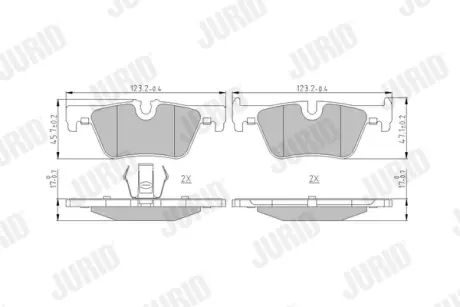 Гальмівні колодки задні BMW 1-Series, 2-Series, 3-Series, 4-Series Jurid/Bendix 573401J