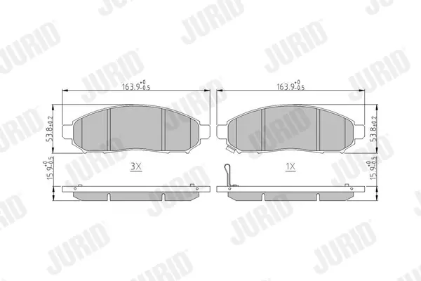 Гальмівні колодки передні Nissan Leaf, Navara, Pathfinder Jurid/Bendix 573431J (фото 1)