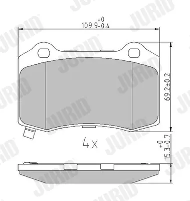 Гальмівні колодки задні TESLA MODEL S / CHRYSLER 300C / JEEP GRAND CHEROKEE Jurid/Bendix 573623J (фото 1)