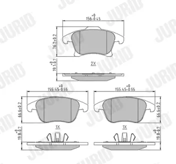 Гальмівні колодки пер. Galaxy III/Mondeo V/S-Max 14- (ATE) Jurid/Bendix 573674J