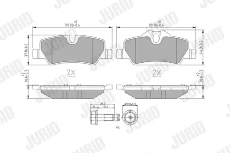 Гальмівні колодки задні MINI Cooper, S, D, One Jurid/Bendix 573763J