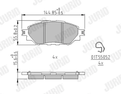 Гальмівні колодки передні TOYOTA HILUX Jurid/Bendix 573788J