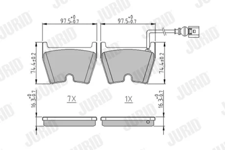 JURID - Гальмівні колодки до дисків Jurid/Bendix 573809J