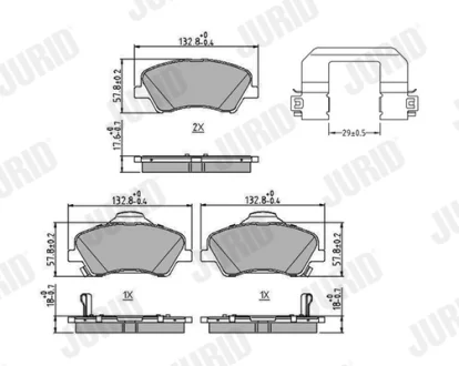 JURID - Гальмівні колодки до дисків Jurid/Bendix 573815J