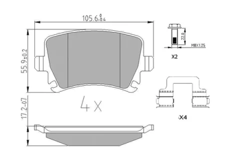 JURID - Гальмівні колодки до дисків Jurid/Bendix 573846J