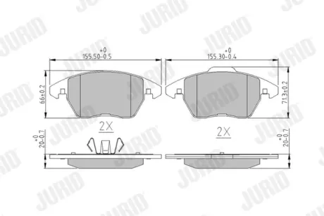 Гальмівні колодки передні Audi A1, S1 / Seat Ibiza / VW Polo Jurid/Bendix 573852J
