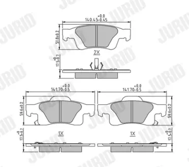 Гальмівні колодки задні Jeep Grand Cherokee IV (WK, WK2) Jurid/Bendix 573860J