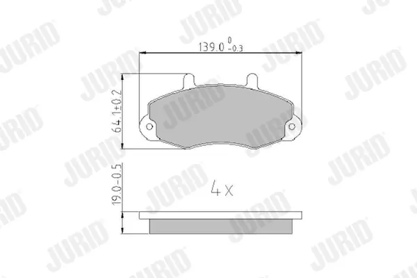 Гальмівні колодки передні FORD TRANSIT, TRANSIT TOURNEO Jurid/Bendix 573950J (фото 1)