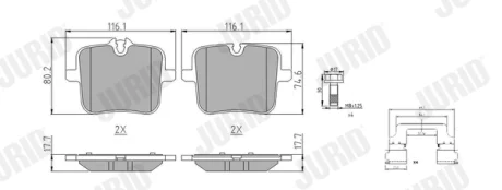 JURID - Гальмівні колодки до дисків Jurid/Bendix 574038J