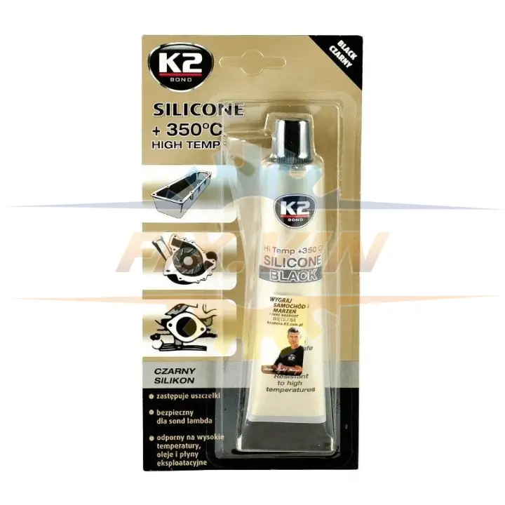 SIL BLACK (BLACK SILICON +350С) 85g Силікон герметик (чорний) х12 K2 B210N (фото 1)