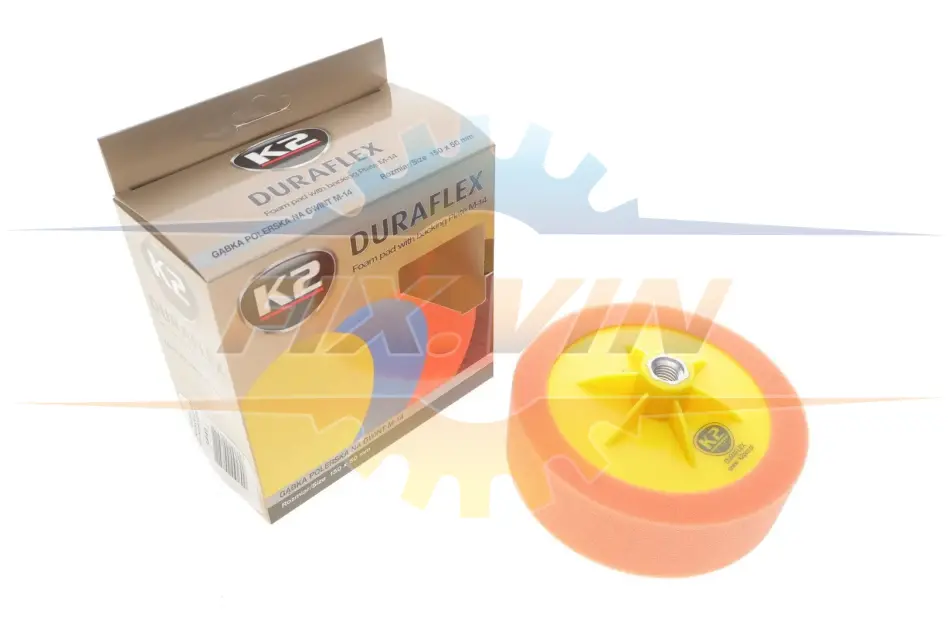 Губка полірувальна середня для лакофарбових покриттів DURAFLEX FOAM PAD WITH BACKING PLATE MEDIUM CUT 150X50mm K2 L642 (фото 1)