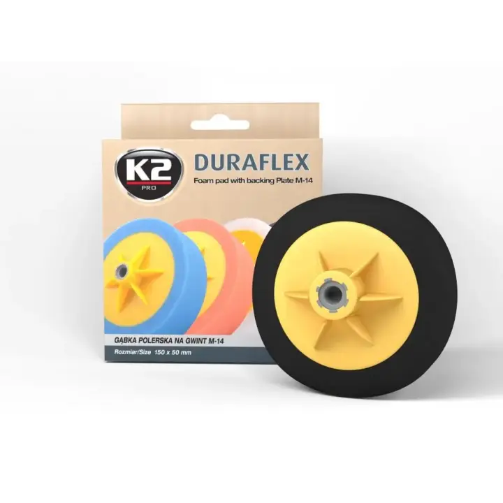 Губка полірувальна фінішна для лакофарбових покриттів/ DURAFLEX FOAM PAD WITH BACKING PLATE FINISH 150X50mm K2 L644 (фото 1)