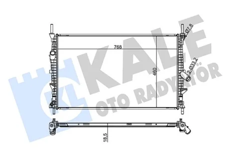 Радіатор охолодження двигуна (паяний) Ford Transit (13-) 2.2TDCI OTO RADYATOR Kale 336000