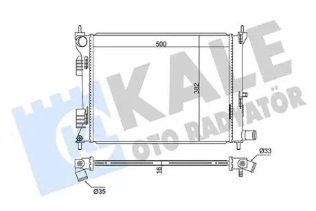 Радіатор охолодження Hyundai Accent Iv, Veloster - Kia Rio Iii Radiator OTO RADYATOR Kale 342285