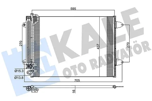 Радіатор кондиціонера Volkswagen Passat, Passat Alltrack, Passat Cc KALE OTO RADYATOR Kale 342305 (фото 1)