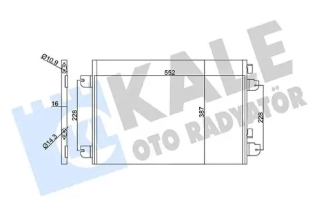 Радіатор кондиціонера Renault Logan (05-), Sandero (08-) 1.5dCi, 1.6 16V OTO RADYATOR Kale 342830