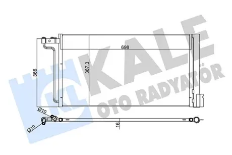 Радіатор кондиціонера Ford Focus III (10-), C-Max (11-) 1.6i, 2.0i OTO RADYATOR Kale 345220