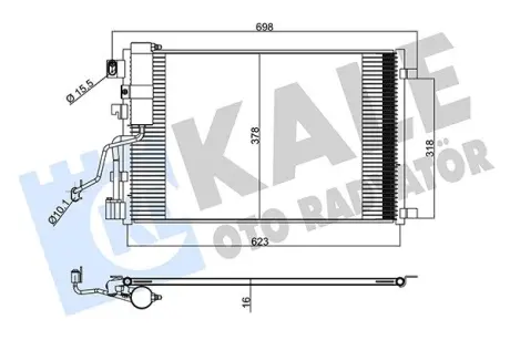 Радіатор кондиціонера Nissan Qashqai (07-) 1.5 dCi, 2.0 dCi OTO RADYATOR Kale 345260