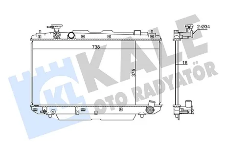 Радиатор to rav 4 1,8 2,0 мкпп 00- Kale 346215