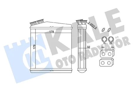 Радіатор обігрівача LR Free Lander 2, Evoque/Volvo S60 II, S80 II, V60, V70 III, XC70 II, XC60 OTO RADYATOR Kale 346735
