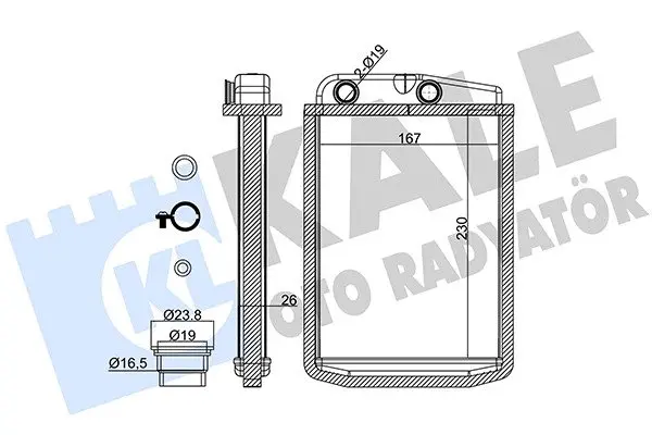Радіатор обігрівача Citroen Jumper - Fiat Ducato - Peugeot Boxer Heater KALE OTO RADYATOR Kale 346845 (фото 1)
