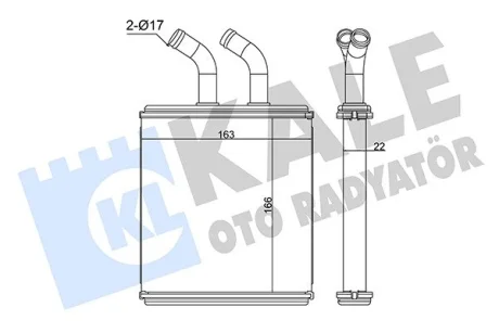 Теплообменник kia rio 1.3-1.6 00- Kale 347110