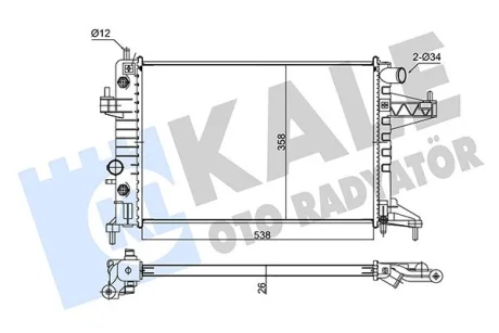 OPEL Радиатор охлаждения Corsa C 1.4/1.8 00- Kale 347490