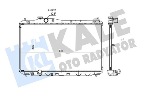 Радіатор охолодження двигуна (паяний) Honda Civic IX (12-) 1.8 IVTEC ver. Denso OTO RADYATOR Kale 347560