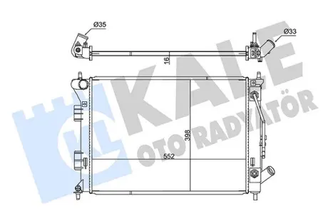 Радіатор охолодження двигуна (паяний) KIA Ceed/Hyundai i30 (11-) 1.6i OTO RADYATOR Kale 347795